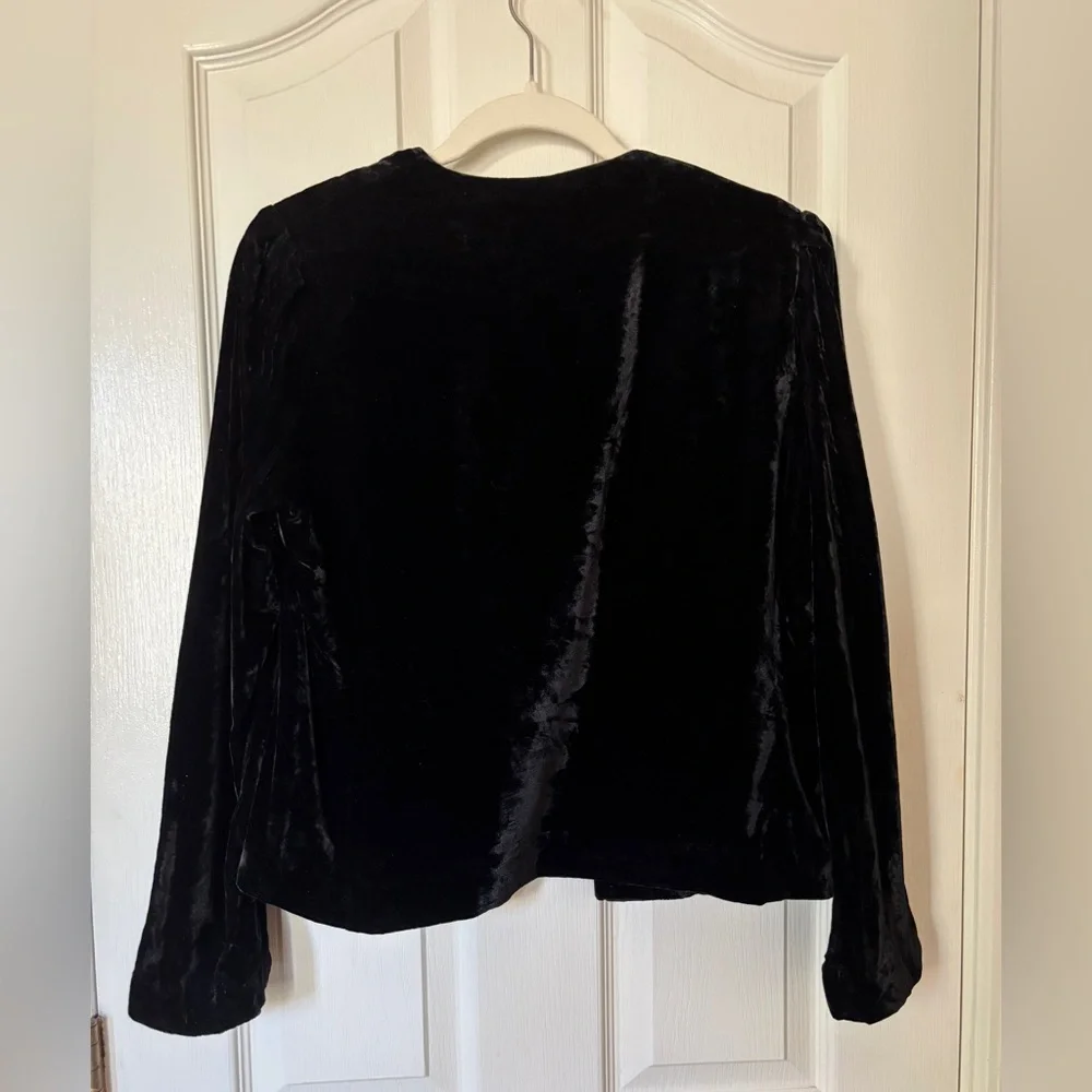 Anita Kantor Vintage Retro Black Velvet Jacket Women’s 12 Holiday Party Glam - Picture 2 of 7